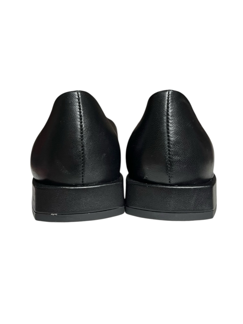 🌻NEW Sam Edelman Emina Square Toe Flats Black Gold Hardware Slip On 1" Heel 6.5 - Picture 5 of 10